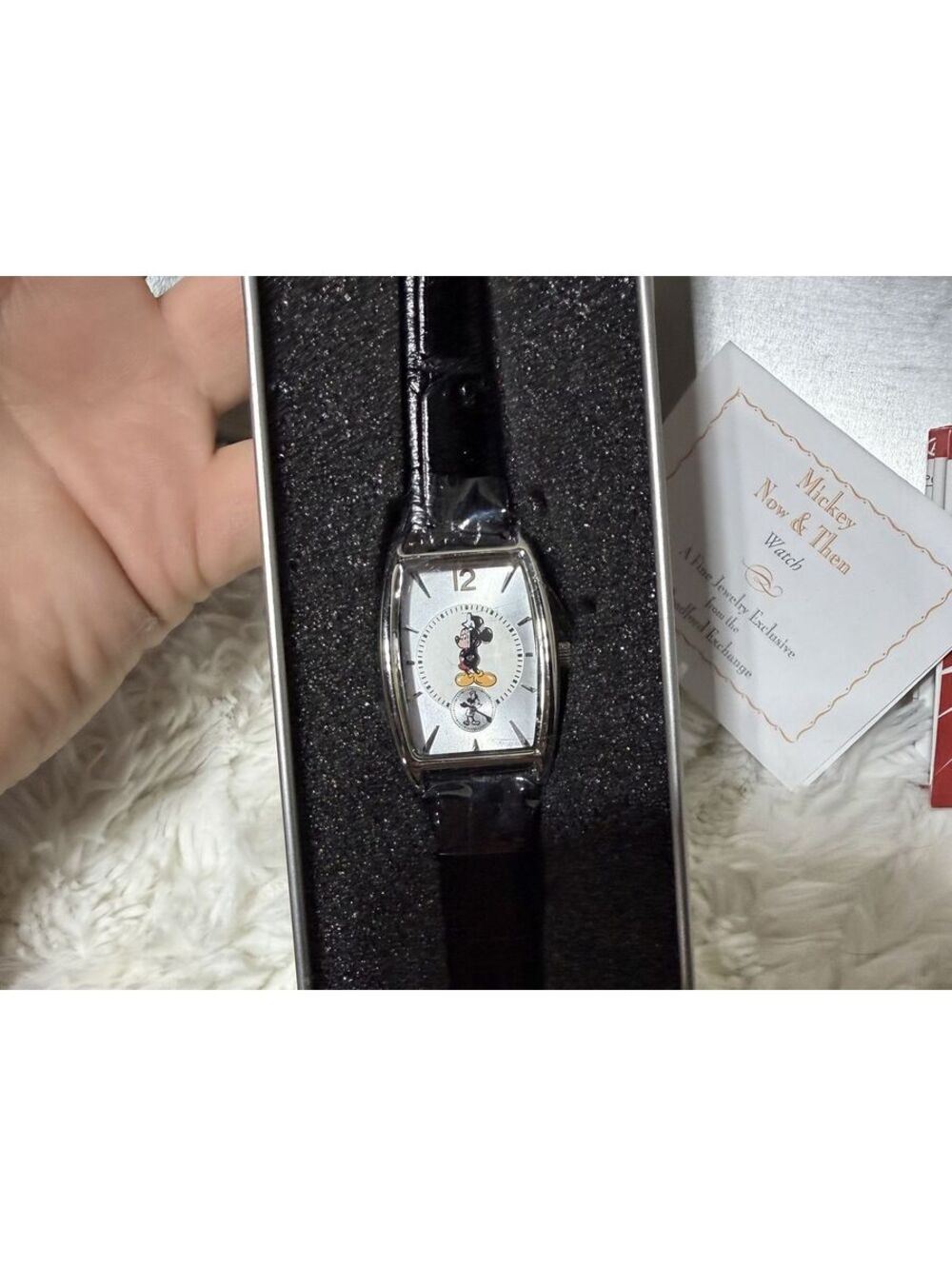 Ingersoll Disney Mickey Mouse Now & Then Watch with Black and White Straps